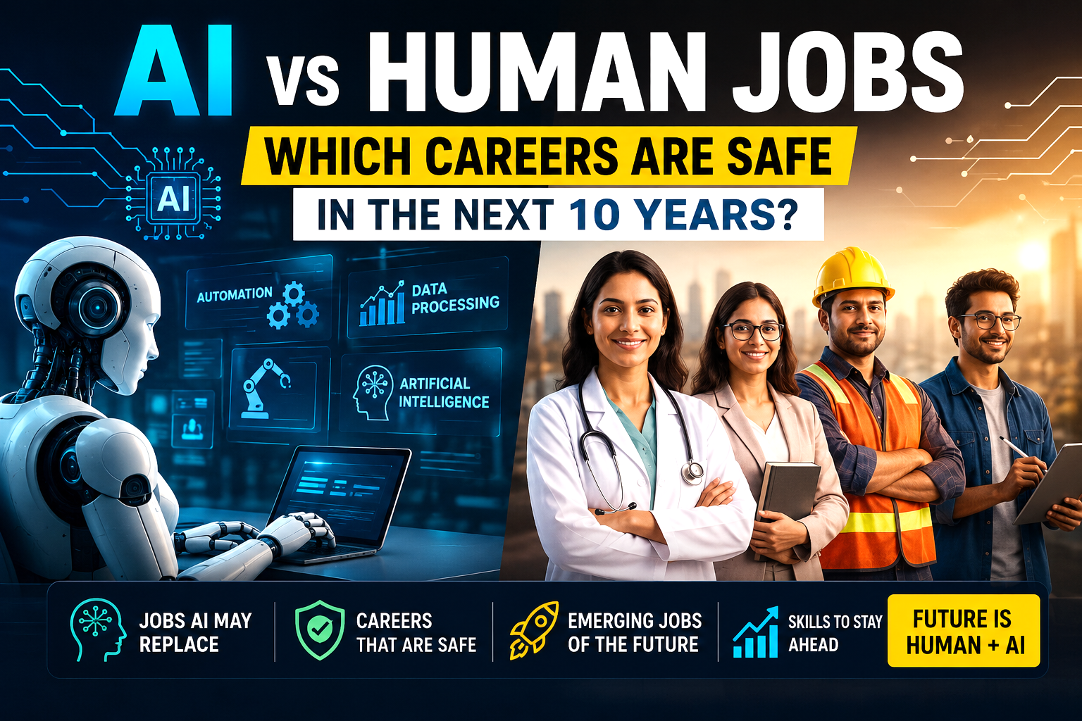 AI vs Human Jobs: Which Careers Are Safe in the Next 10 Years?