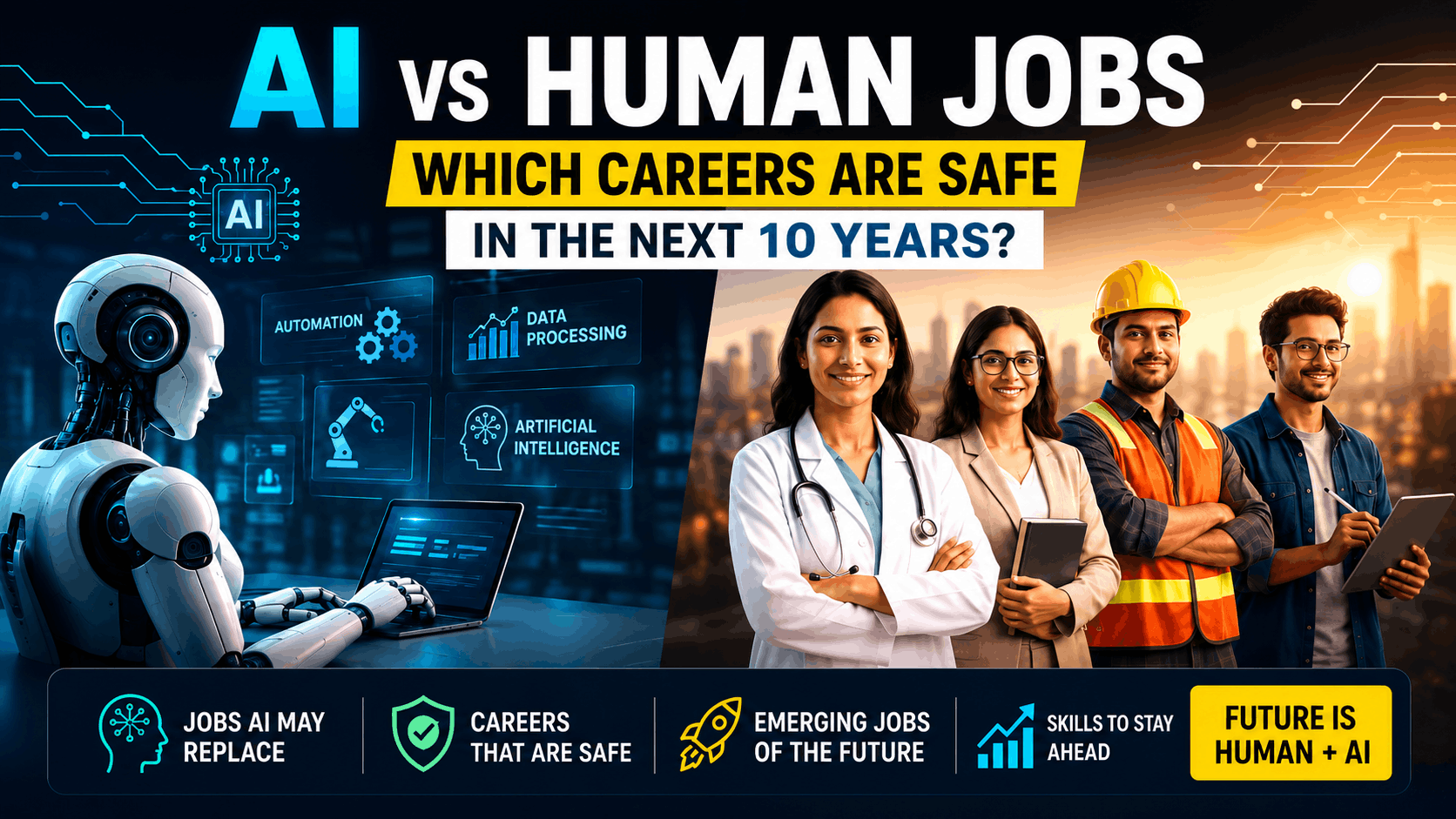 AI vs Human Jobs: Which Careers Are Safe in the Next 10 Years?